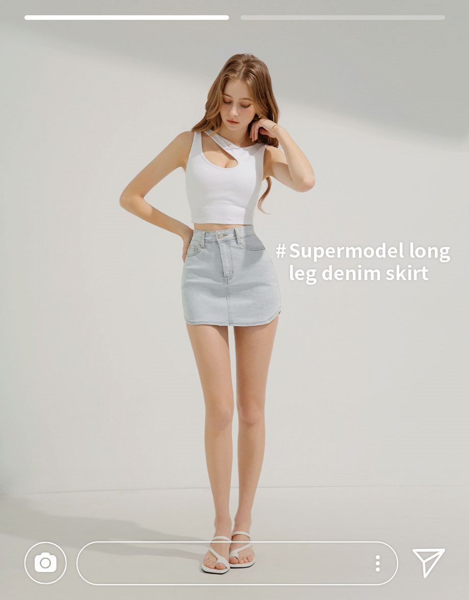 Supermodel Long Leg Denim Jeans Skirt